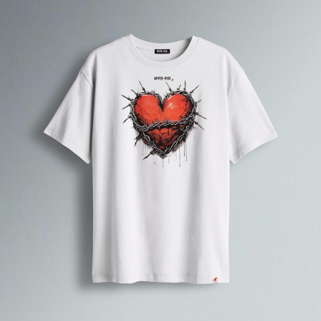 T-SHIRT OVER CUORE SPINATO