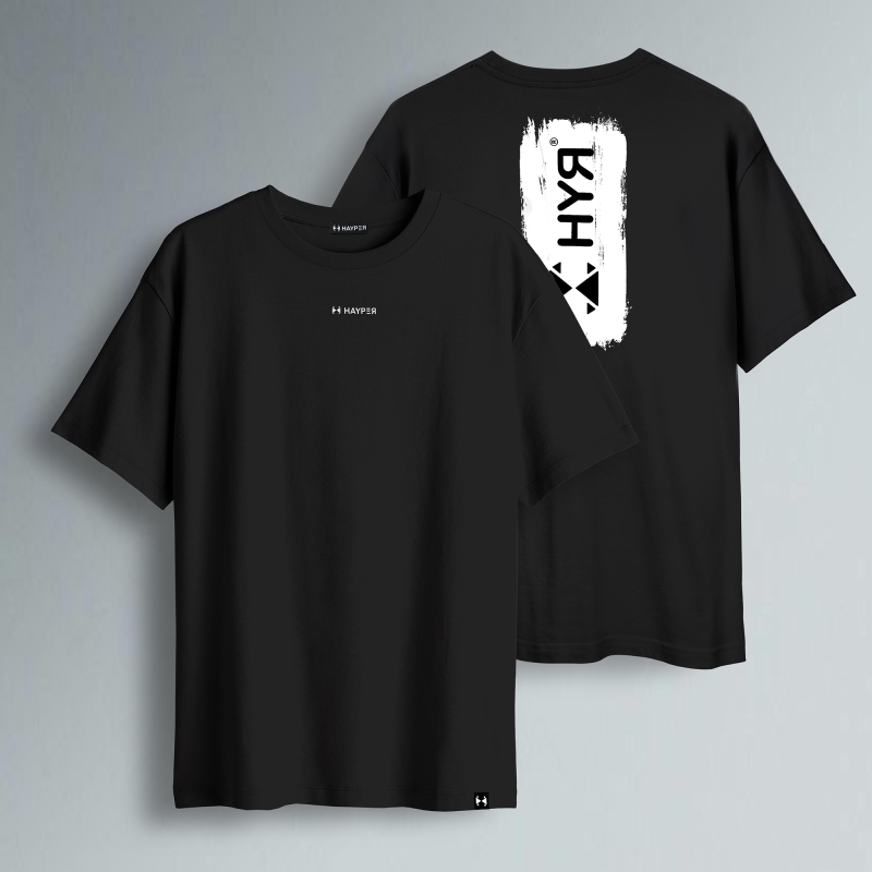 T-SHIRT OVER PENNELLATA NERA