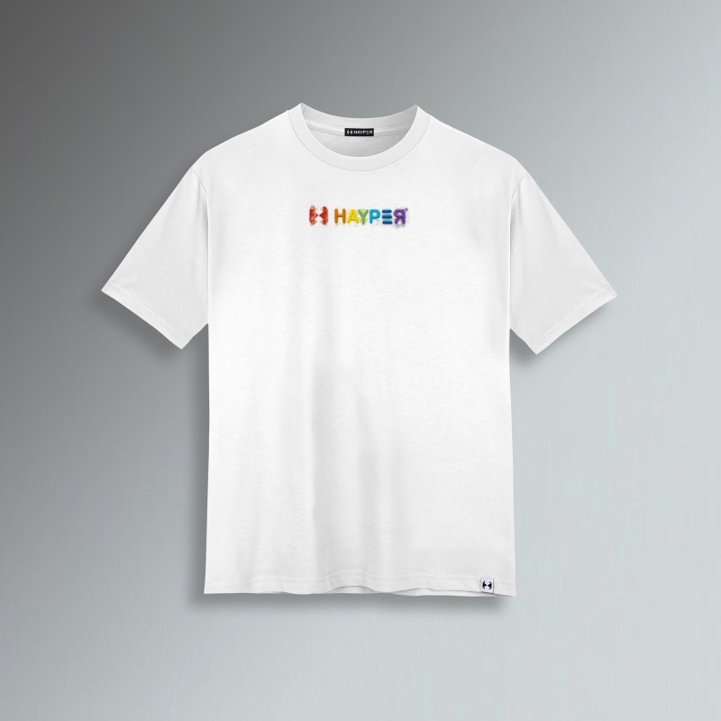 T-SHIRT REGULAR DONNA - RICAMO RAINBOW