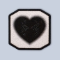 Patch ricamato - CUORE SFUMATO CON STRASS
