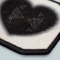 Patch ricamato - CUORE SFUMATO CON STRASS