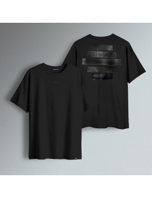 T-SHIRT OVER FIT - TAPE NERO SCHIENA HAYPER