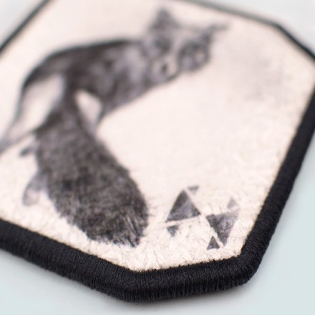 Patch ricamato - VOLPE DISEGNO BW