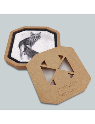 Patch ricamato VOLPE DISEGNO BW