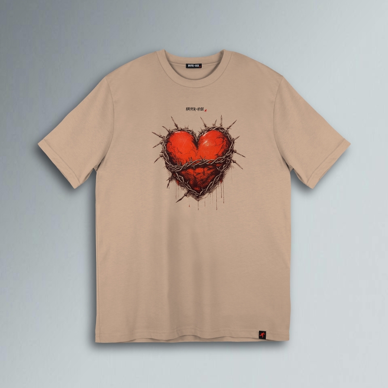 T-SHIRT CUORE SPINATO