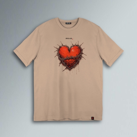 T-SHIRT CUORE SPINATO