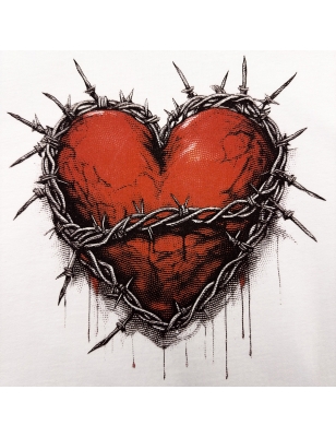 T-SHIRT CUORE SPINATO