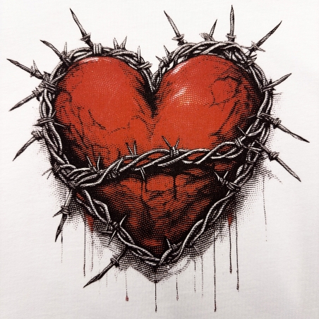 T-SHIRT CUORE SPINATO
