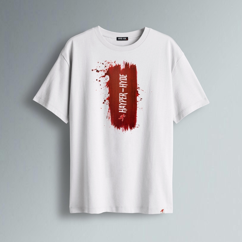 T-SHIRT OVER PENNELLATA SANGUE